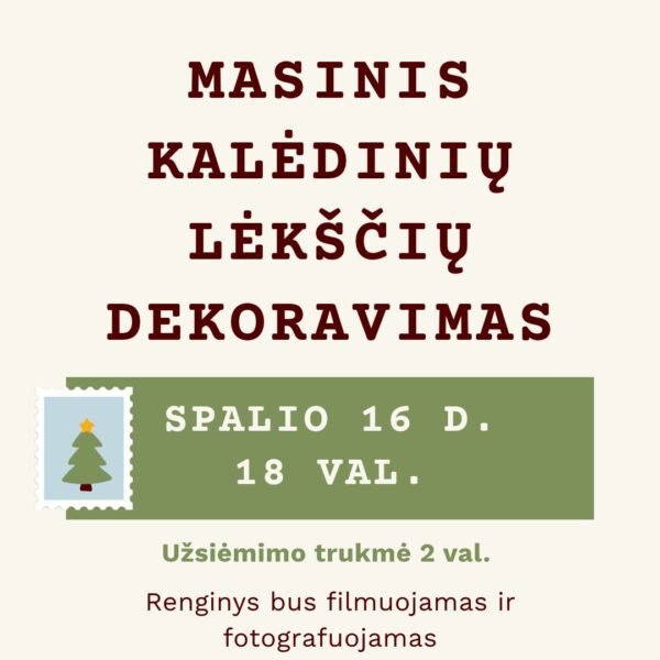 Masinis kalėdinių lėkščių dekoravimas (nemokamas renginys)