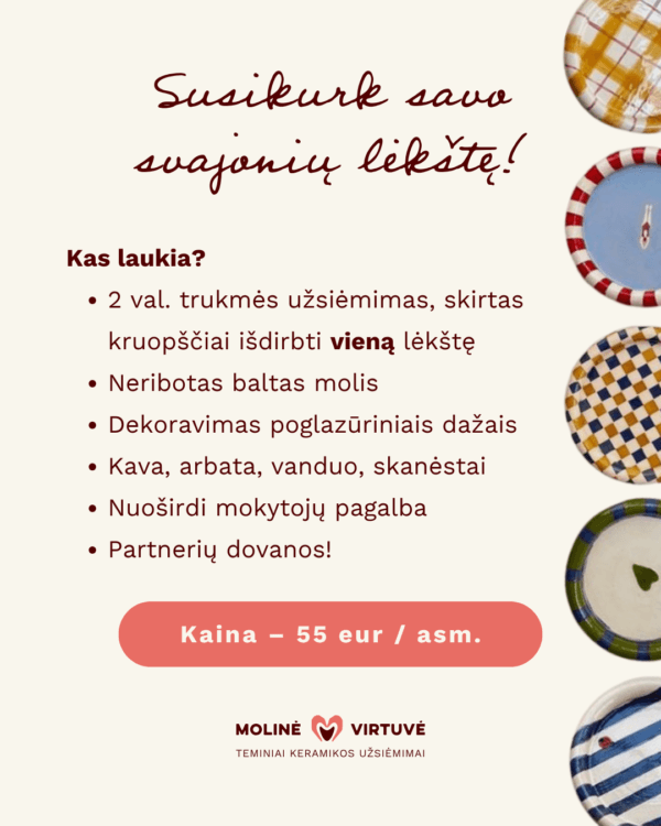 Lėkščių lipdymo ir dekoravimo dirbtuvės